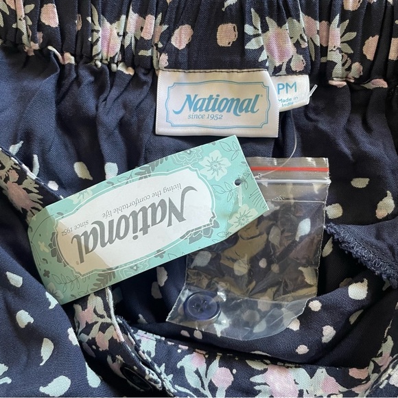 National Pull On Floral Midi Skirt Women's M Petite Challis Pockets Fairy Boho - Picture 2 of 15